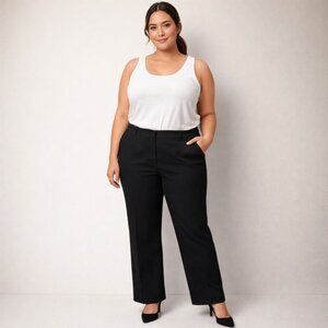 New L.L. Bean 18R Black Lined Classic Fit Straight Pants Pockets Winter Work